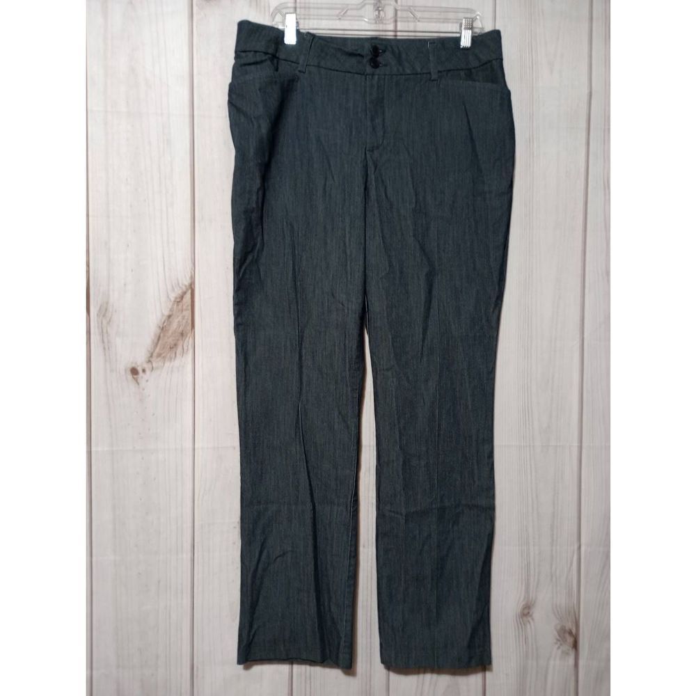 Lee Pants Ladies 16 Gray Chino Straight Leg Mid Rise Secretly Shapes Career